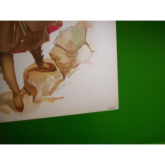 Victorian Art Print Lady Hunting Rifle Original 10X13 Lithograph 1908 Maud Stumm - Picture 4 of 10